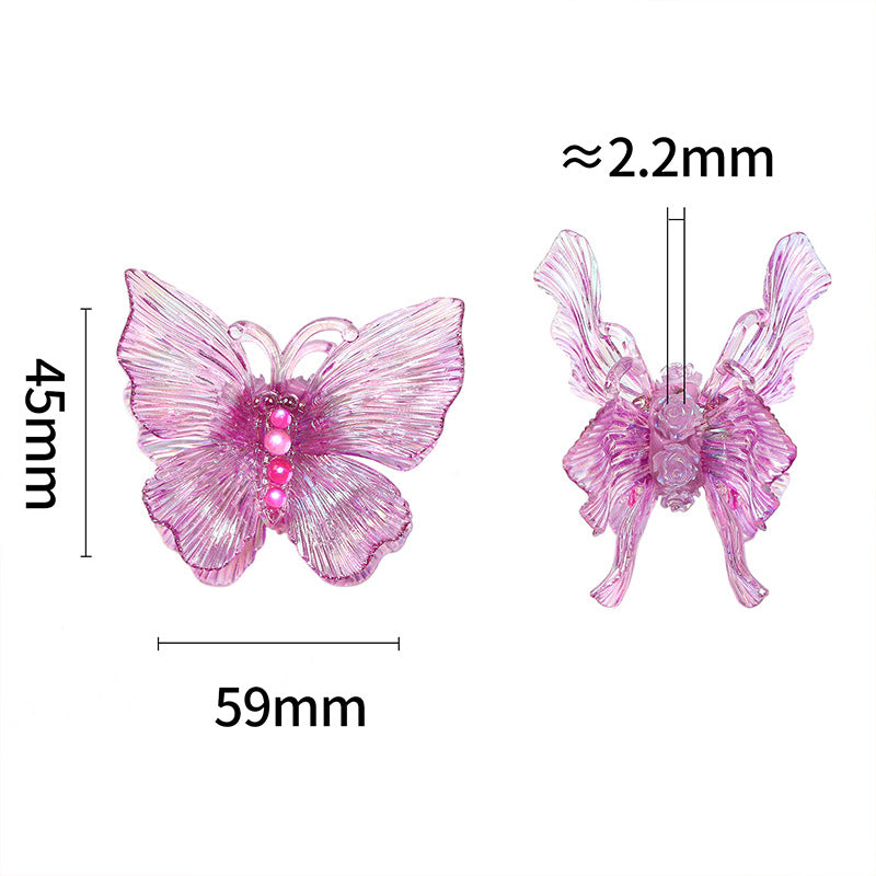 Wholesale 5pcs/pack 3D Resin Butterfly Through Hole DIY Wing Beads